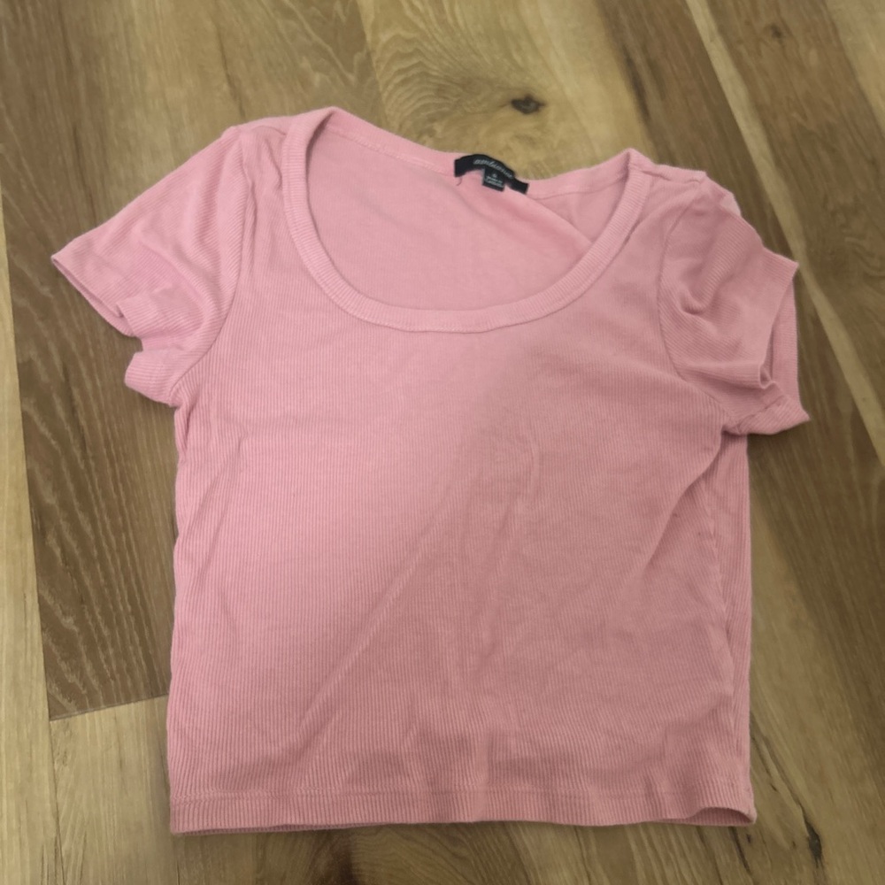 Ambiance Pink Ribbed Crop Top